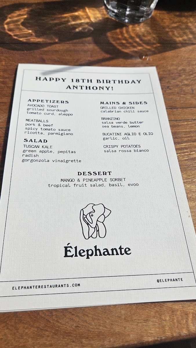 Élephante Menu - Image 3